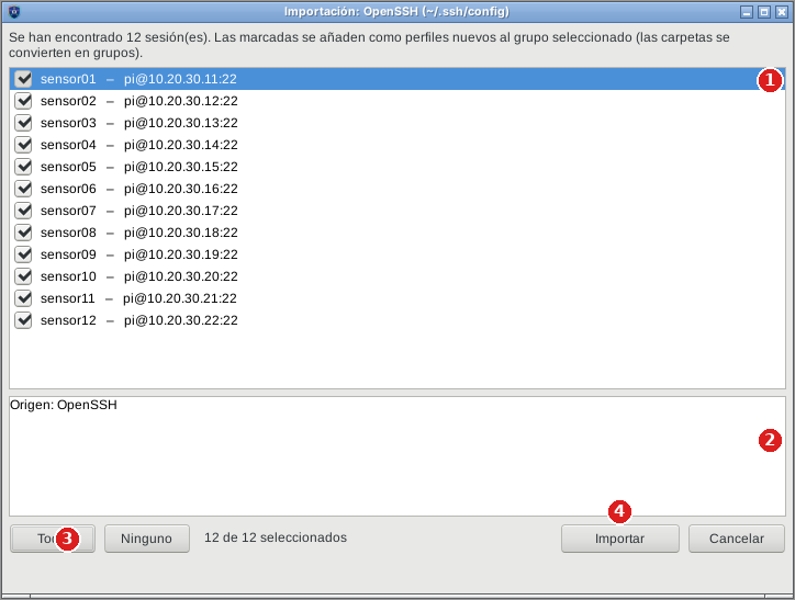 Importación: adoptar sesiones existentes de otros programas.